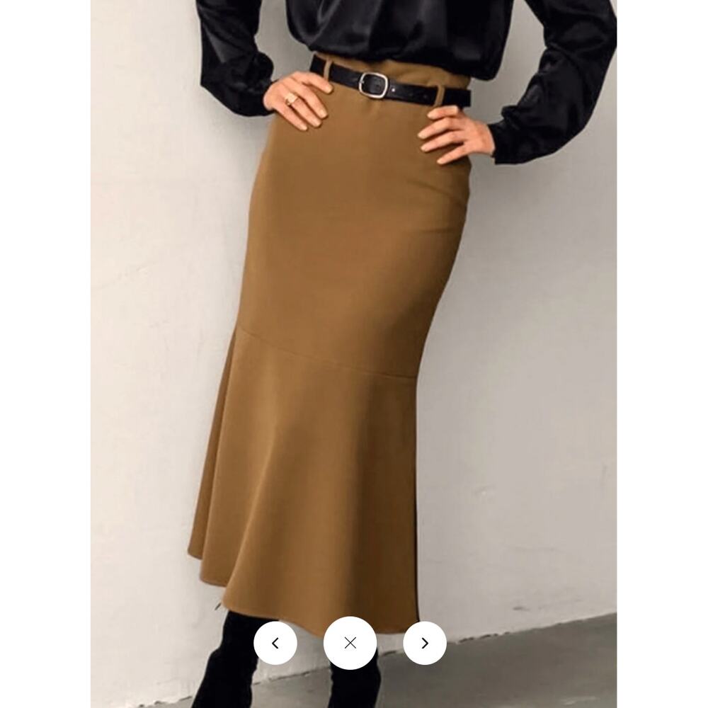 Commense Minimalist Plain Maxi Skirt Without Belt Sz M - Picture 4 of 7